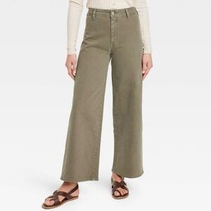 Women’s High-Rise Sailor Wide Leg Ankle Jeans | Olive green Size: 2